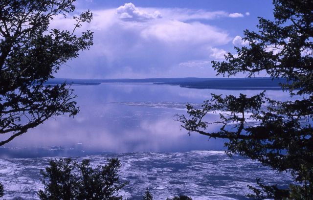 Ice melting on Yellowstone Lake Picture