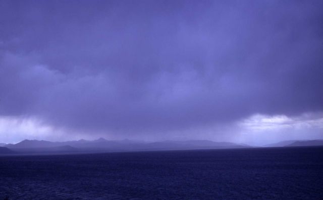 Storm clouds on Yellowstone Lake Picture