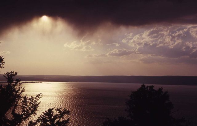 Storm clouds on Yellowstone Lake Picture