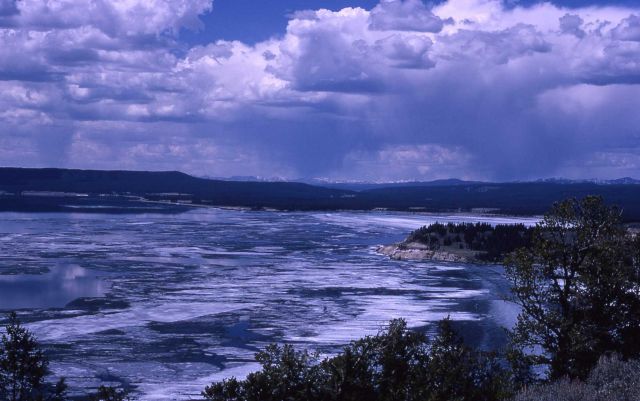 Ice thawing on Yellowstone Lake Picture