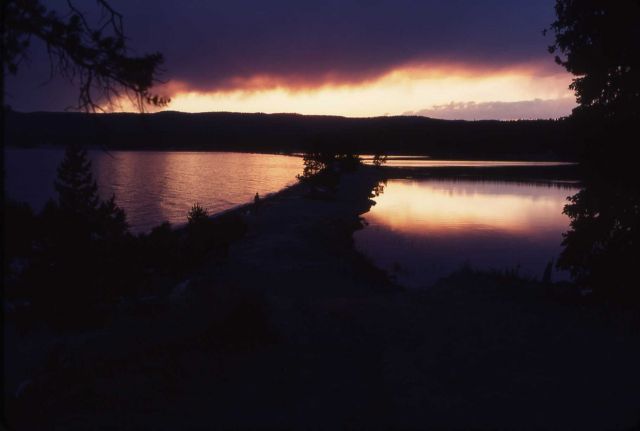 Sunset on Yellowstone Lake Picture