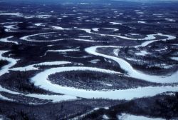 Yukon Flats Frozen Wetlands - Aerial View Image