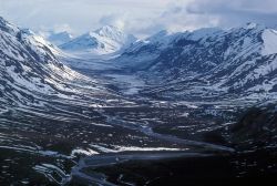 Noatak River and Glacial Valley - Aerial View Image