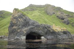 Akun Island basalt sea cave Image