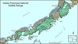 Boundary Map of the Alaska Peninsula National Wildlife Refuge Image