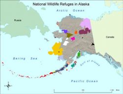 Boundary Map of Alaska National Wildlife Refuges Image