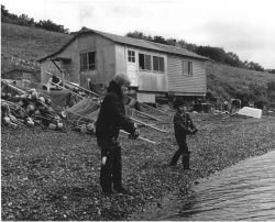 Boys Fishing at Sid Olmid Cabin, Moser Bay Image