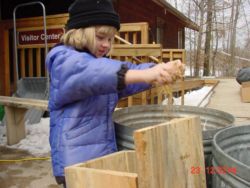 Young Girl Makes Bird House Image