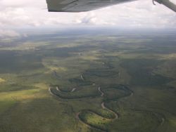 Meandering River in Complex Landscape in Northern Paraguay Image