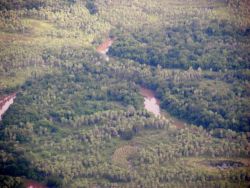 Meandering River in Complex Landscape in Northern Paraguay Image