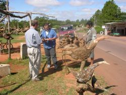 Bird figurines made from local trees Image