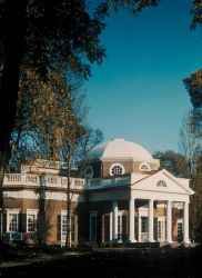 Monticello, home of Thomas Jefferson, on a fall afternoon. Image