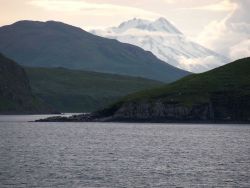 Mount Dutton seen to the west from the Pavlof Islands. Image