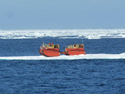 Arktos Evacuation Craft being tested by US Coast Guard north of Point Barrow. Image