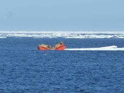 Arktos Evacuation Craft being tested by US Coast Guard north of Point Barrow. Image