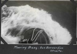 A mooring buoy in San Bernardino Straits when the current was running hard. Image