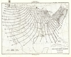 Lines of equal magnetic declination for the year 1875. Image