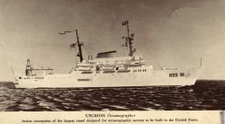 Artists conception USC&GS OCEANOGRAPHER, largest vessel designed for oceanographic studies in the United States at that time. Image