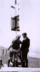 Eccentric target (used for sighting on by theodolite) at Station Heath Image