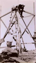 The observer's platform is being built around the instrument stand. Image
