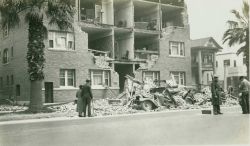 A scene in Long Beach the morning after the devastating 1933 earthquake. Image