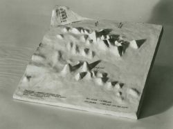 A three-dimensional plaster (?) model of Gilbert and Patton Seamount groups in the Gulf of Alaska. Image