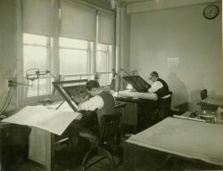 Engraving on a nautical chart negatives. Image