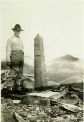 Monument 272 along the Alaska-Canada Boundary in the Southeast Alaska area. Image