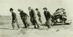Freighting in Texas with a barrel wagon. Image