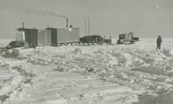 A tractor train on the North Slope of Alaska. Image