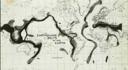 Earthquake belts of the Earth, a map produced by Commander Nicholas Heck, C&GS, about 1935 Image