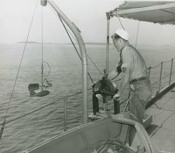 Hand lowering current measuring instrument. Image