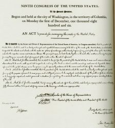 A copy of the original act forming the Survey of the Coast in 1807. Image