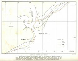 Studies of changing configurations of barrier islands through time in the vicinity of present day Atlantic City, New Jersey. Image