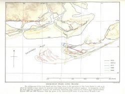 Studies of changing configurations of barrier islands through time in the vicinity of present day Rockaway Inlet, New York. Image