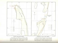 Studies of changing configurations of barrier islands through time in the vicinity of present day Sandy Hook and Barnegat Inlet, New Jersey. Image