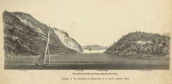 Hudson River engraving of The Crow's Nest and Storm King, from West Point. Image