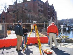 Training in leveling operations at NOAA's Atlantic Marine Center in Norfolk. Image