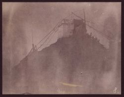 Field observing tent used as windbreak somewhere in California mountains. Image