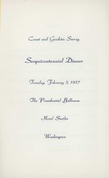 Title page of Coast and Geodetic Survey Sesquicentennial Dinner. Image