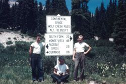 Houy, Newcomer, and Sternberg at Wolf Creek Pass, 10,850 feet. Image