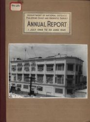 First Annual Report of the Philippine Coast and Geodetic Survey following granting of independence. Image