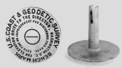 Elevation bench mark used for tidal leveling operations. Image