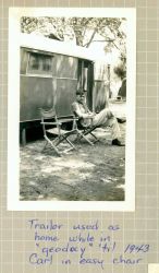 1943 equivalent of an ROV, a towed trailer that was home sweet home for Carl Mast and his family during a WW II geodesy tour. Image
