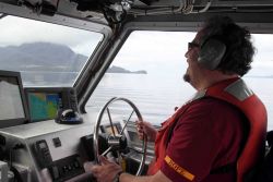 Running a hydrographic survey line. Image