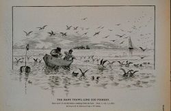 Dory crew of cod fishermen catching birds for bait Drawing by H Photo