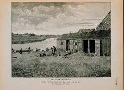 Opening or shucking clams at Essex, Massachusetts From photograph by T Image