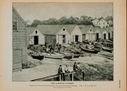 Lobster Cove at Lanesville, Cape Ann, Massachusetts Showing fishermen's boat-houses and gear From photograph by T Photo