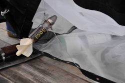 Flow meter to measure flow of water through benthic sled. Image