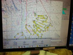 Electronic chart showing location of dredge stations acquired by R/V HUGH R Image